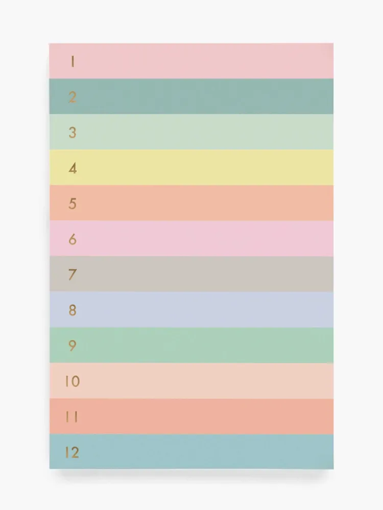 Numbered Color Block Memo Notepad