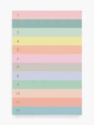 Numbered Color Block Memo Notepad