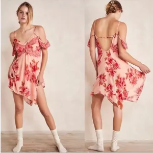 NWOT Free People Monday Morning TrapezeSlip In Floral Print Size Small In Pink