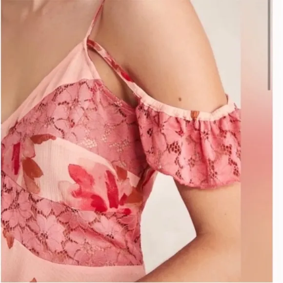 NWOT Free People Monday Morning TrapezeSlip In Floral Print Size Small In Pink