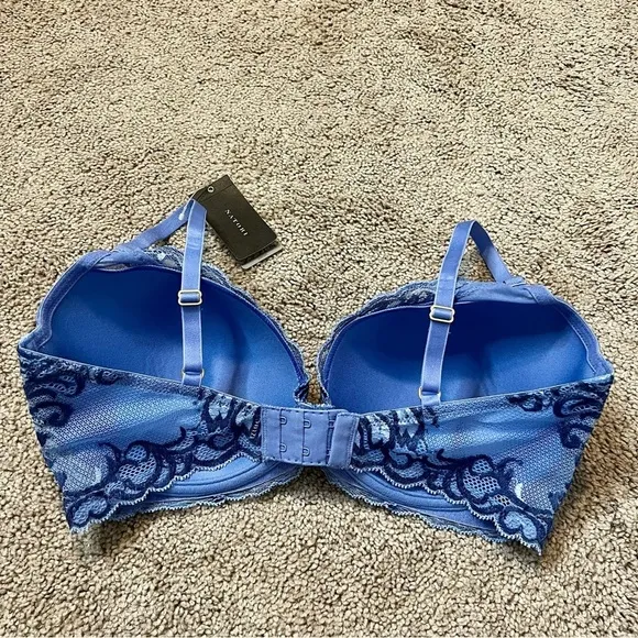 NWT! Natori Feathers Lace Underwire Bra in Color: Smoky Iris/Dolphin. Size 36DD