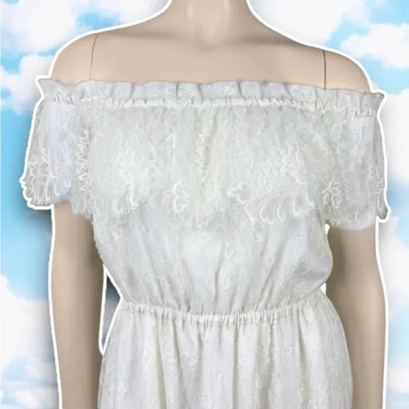 NWT THE KOOPLES Bohemian Lace Off the Shoulder Mini Dress Coquette Fairycore