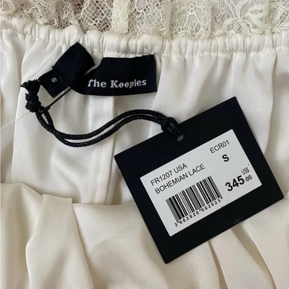 NWT THE KOOPLES Bohemian Lace Off the Shoulder Mini Dress Coquette Fairycore