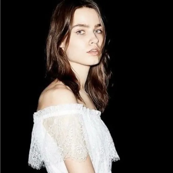 NWT THE KOOPLES Bohemian Lace Off the Shoulder Mini Dress Coquette Fairycore