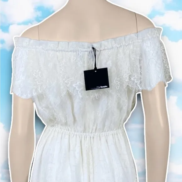 NWT THE KOOPLES Bohemian Lace Off the Shoulder Mini Dress Coquette Fairycore