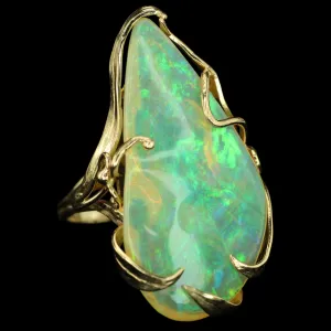 Oceana - *Large* Remarkable Ethiopian Opal in Unique Vintage Ring Setting