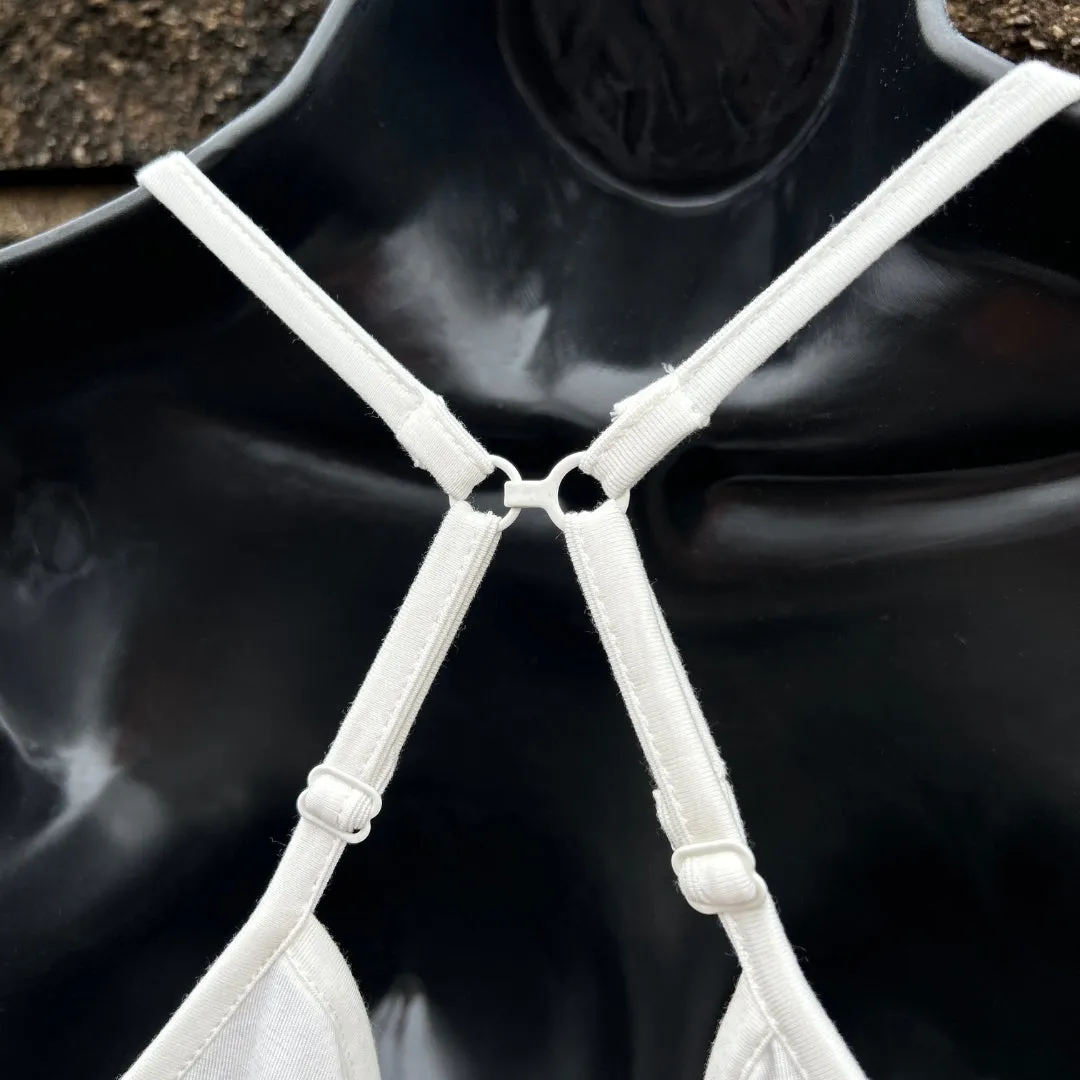 Off White Lace Tank Top Extender with Built in Shelf Bra
