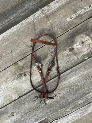Oiled Harness Browband Headstall With Heritage Steer Buckle
