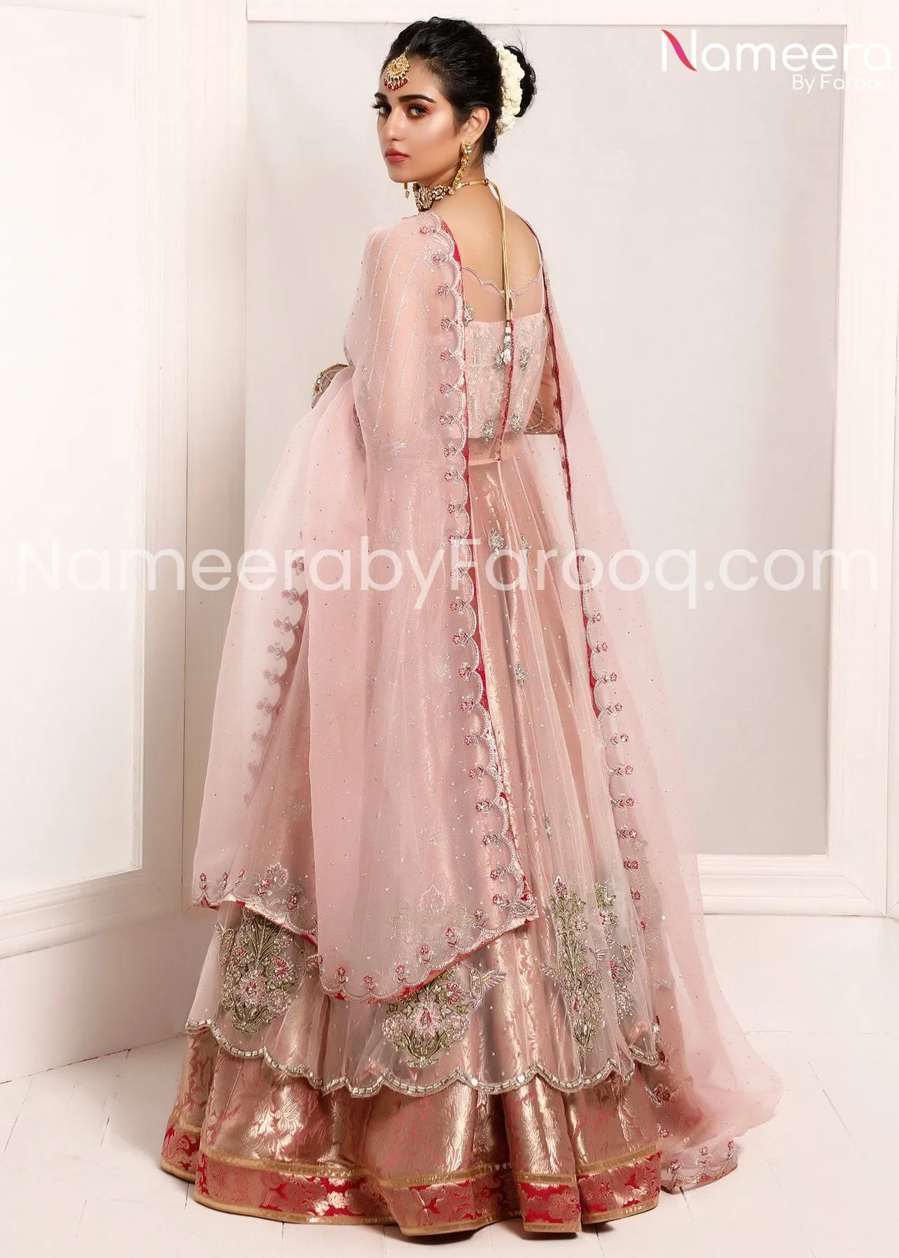 Pakistani Pink Lehenga Choli Wedding Party Dress #PN110