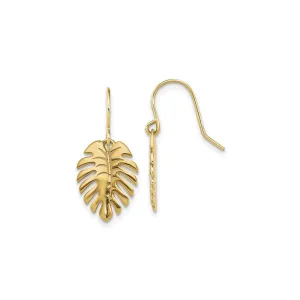 Palm Leaf Dangle Earrings (14K)