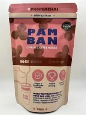 Pamban Chai & Coffee House | Rose Chai- Brew & Strain. Made the traditional way over hob | 250g