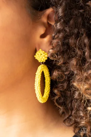 Paparazzi Be All You Can BEAD - Yellow Seed Bead Earrings