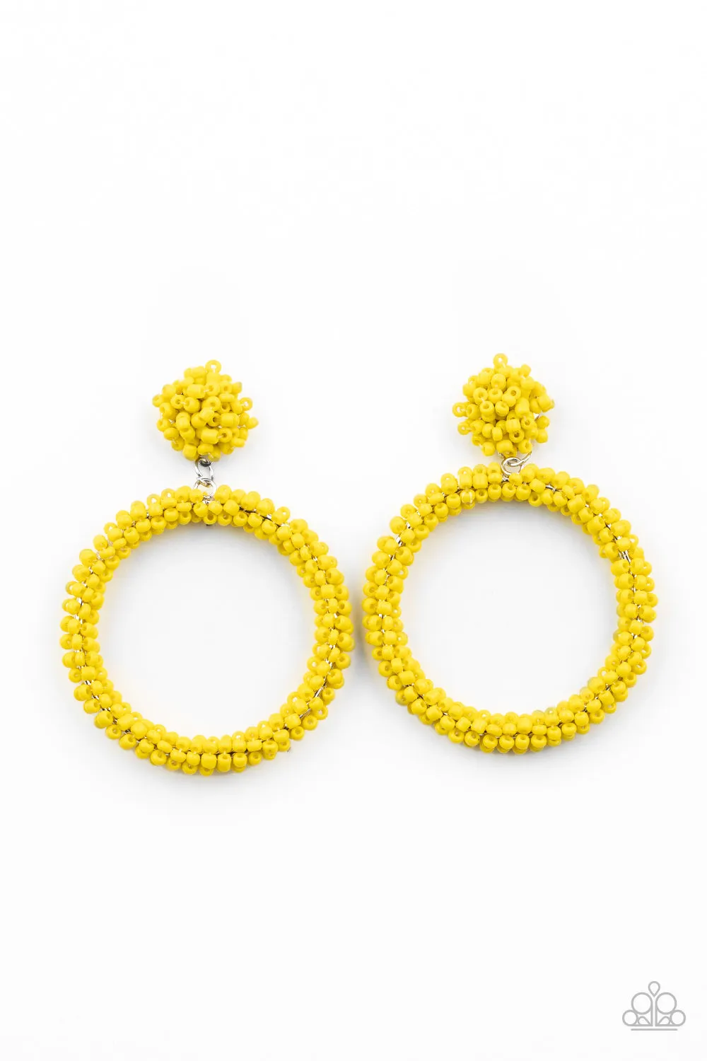 Paparazzi Be All You Can BEAD - Yellow Seed Bead Earrings