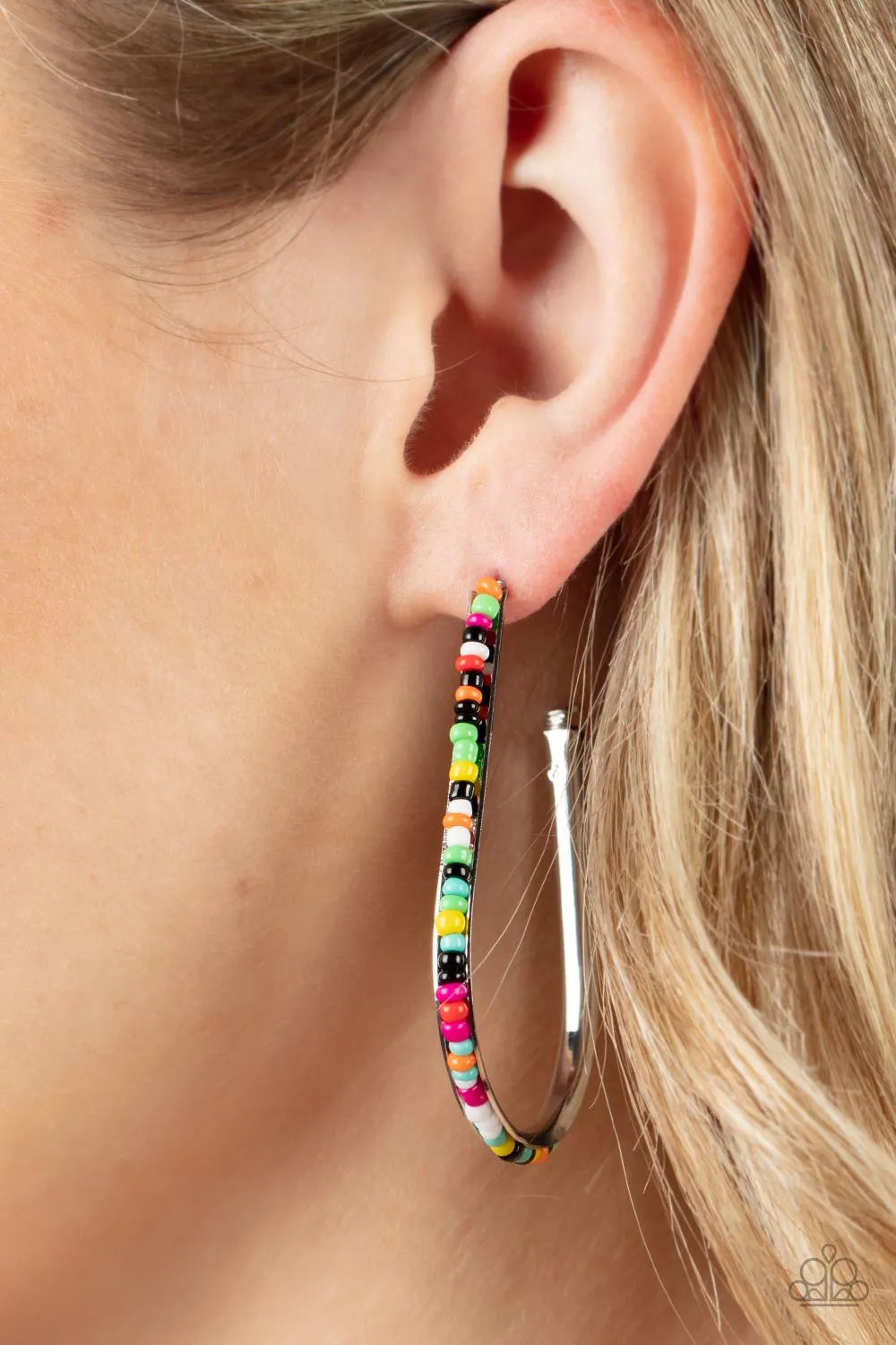 Paparazzi Beaded Bauble - Multi Hoop Earrings