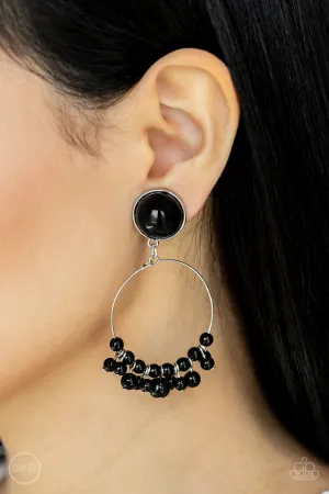 Paparazzi - Cabaret Charm - Black Clip On Earrings