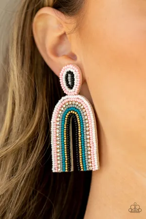 Paparazzi Rainbow Remedy - Light Pink Multi Seed Bead Earrings