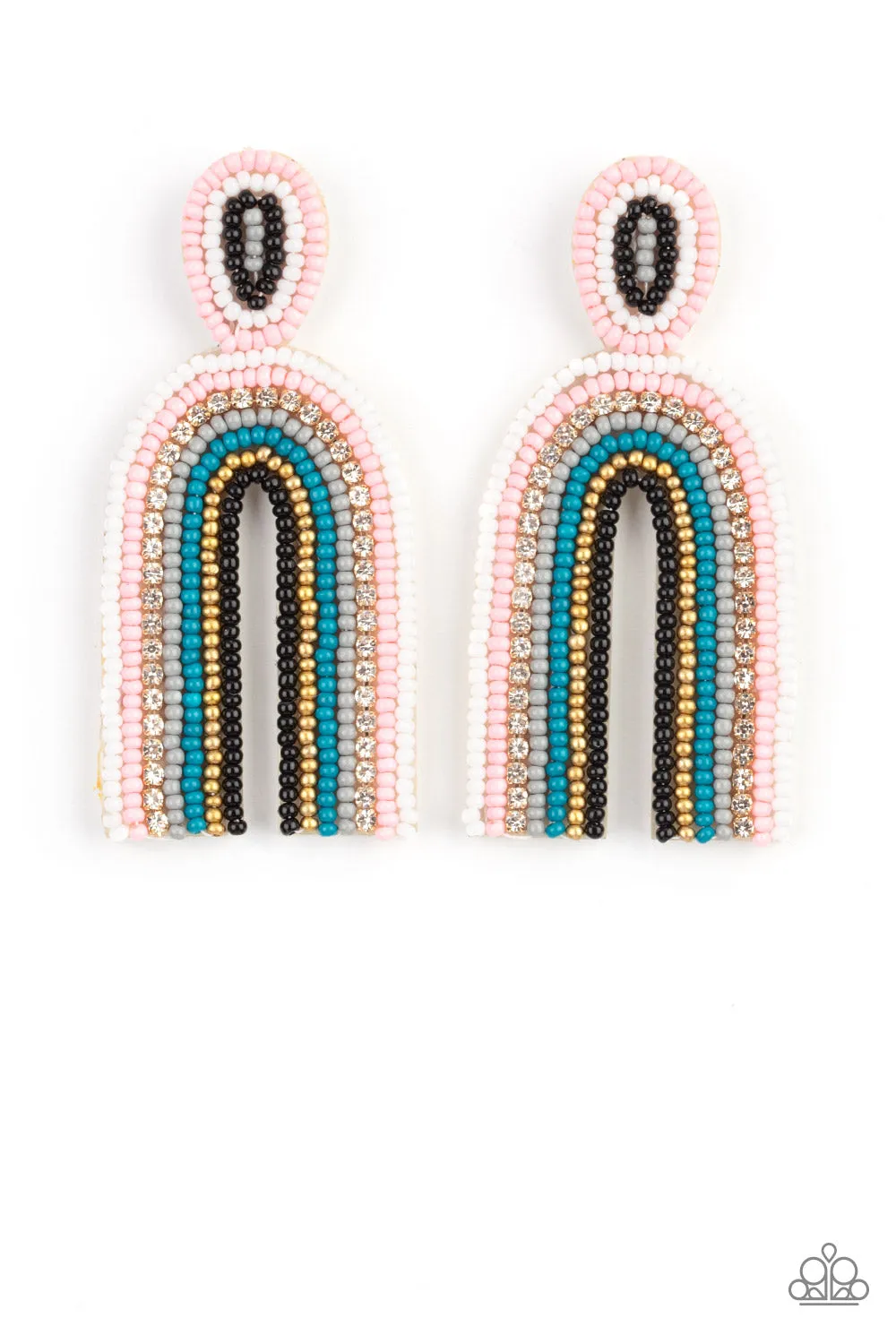 Paparazzi Rainbow Remedy - Light Pink Multi Seed Bead Earrings