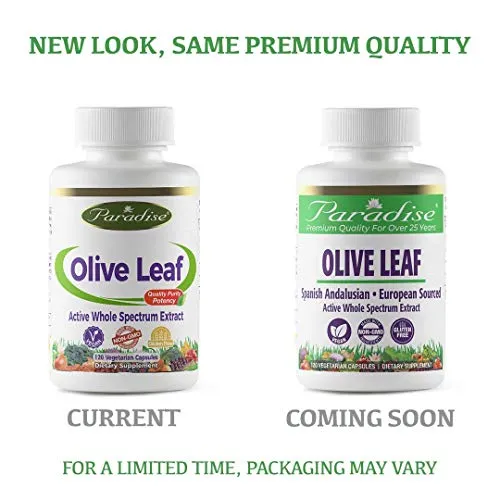 Paradise Herbs - Cápsulas vegetarianas de hoja de oliva, O773, 1