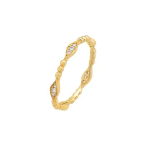 Pavé Beaded Marquise Ring