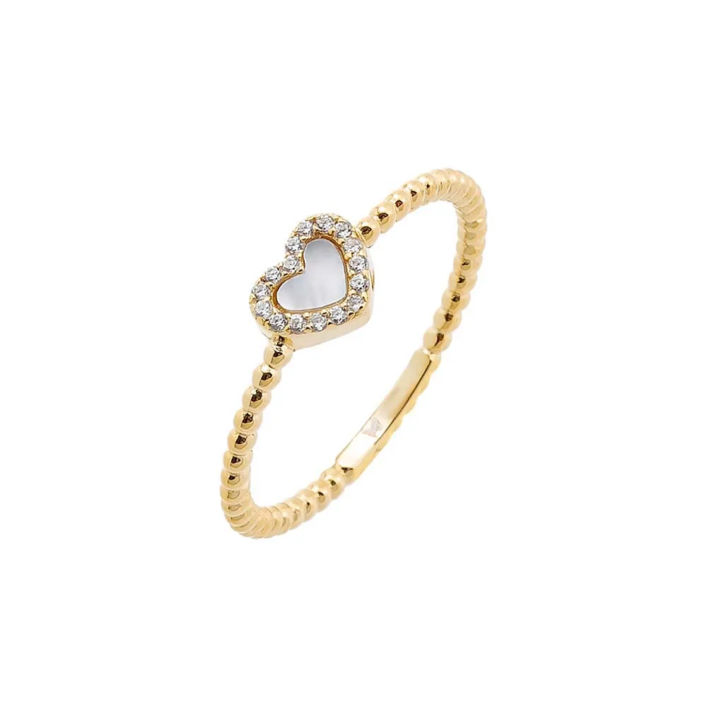 Pave Colored Gemstone Beaded Ring
