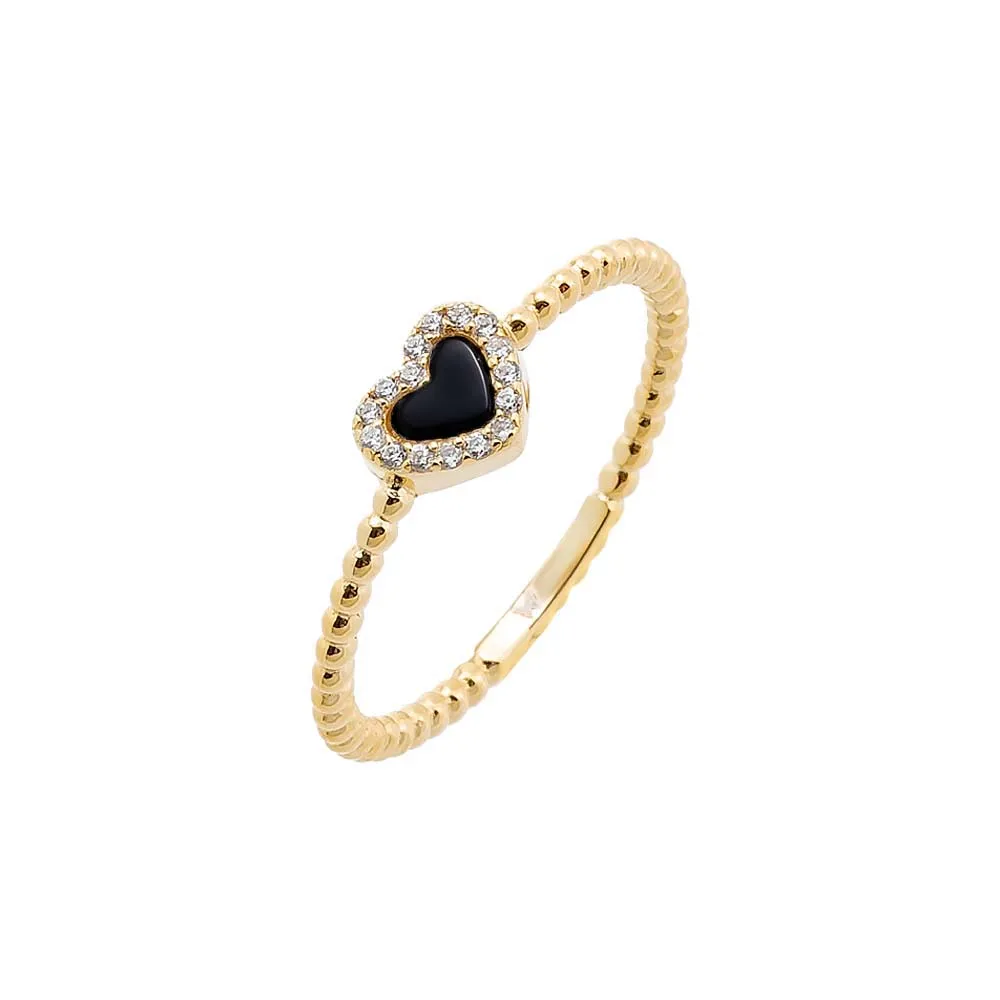 Pave Colored Gemstone Beaded Ring