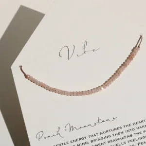 PEACH MOONSTONE BEADED NECKLACE