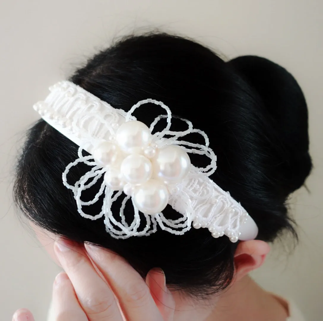 Pearl Flower Bridal Headband
