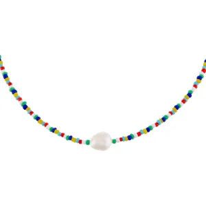 Pearl Multi Color Bead Choker