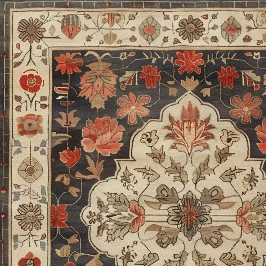 Petals of Heritage Hand Knotted Area Rug