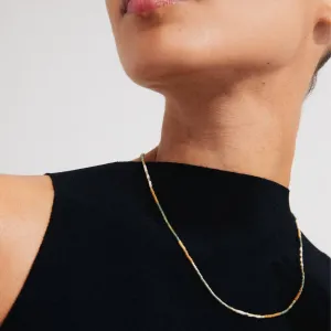 Pilgrim Alison Gold Brown Green Dainty Bead Necklace