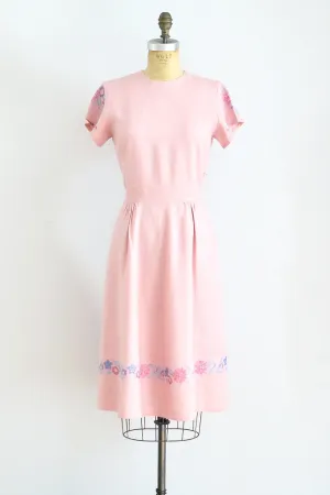 Pink Linen Dress / S
