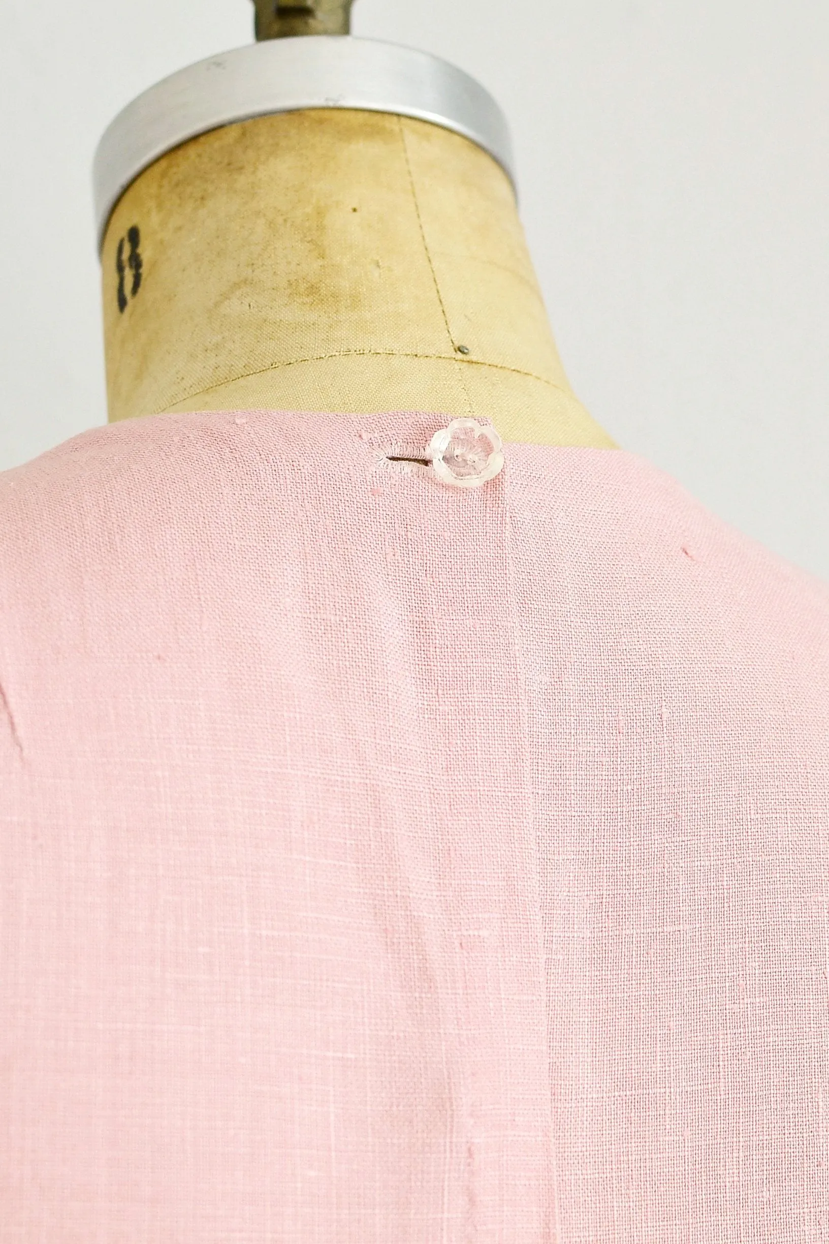 Pink Linen Dress / S