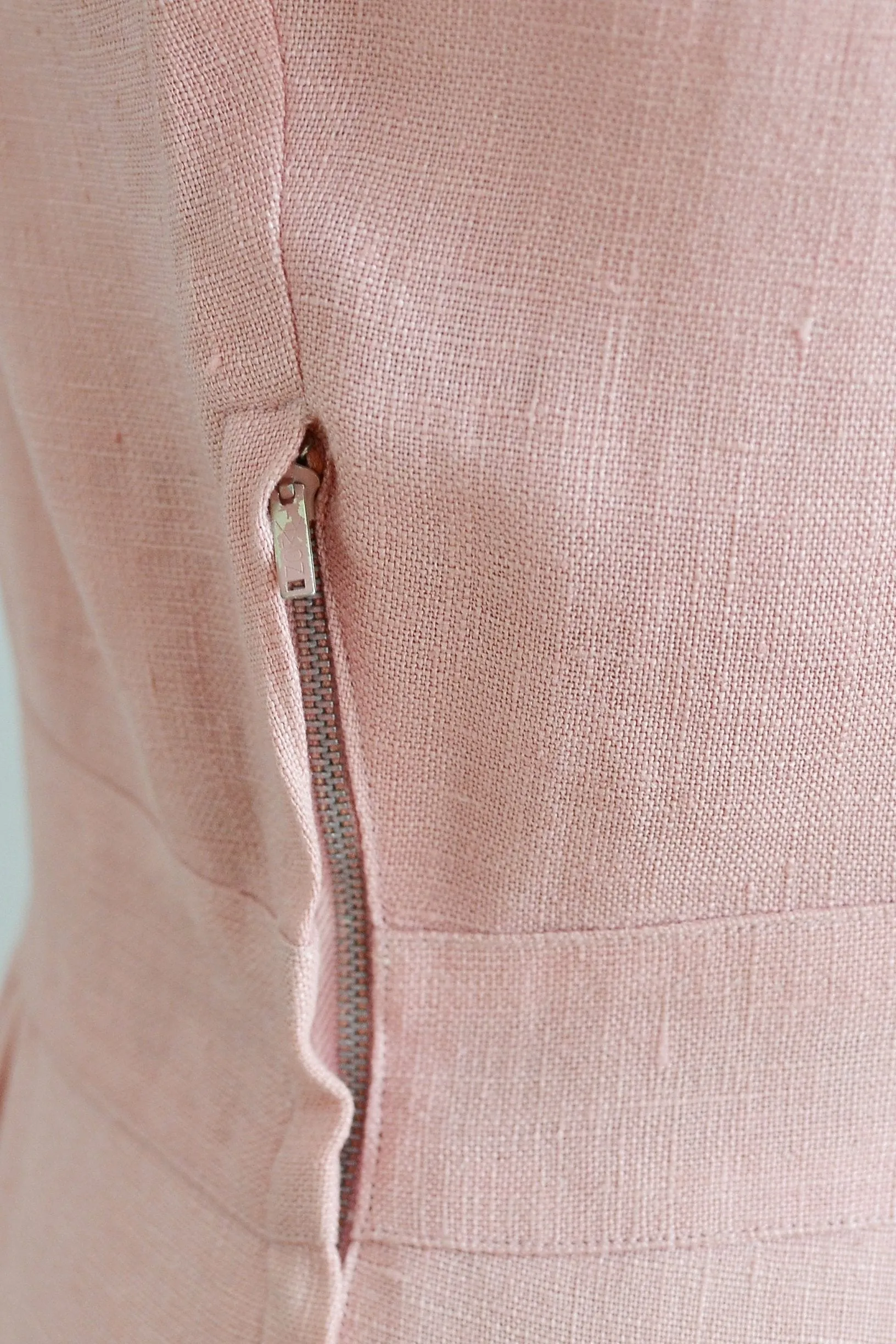 Pink Linen Dress / S
