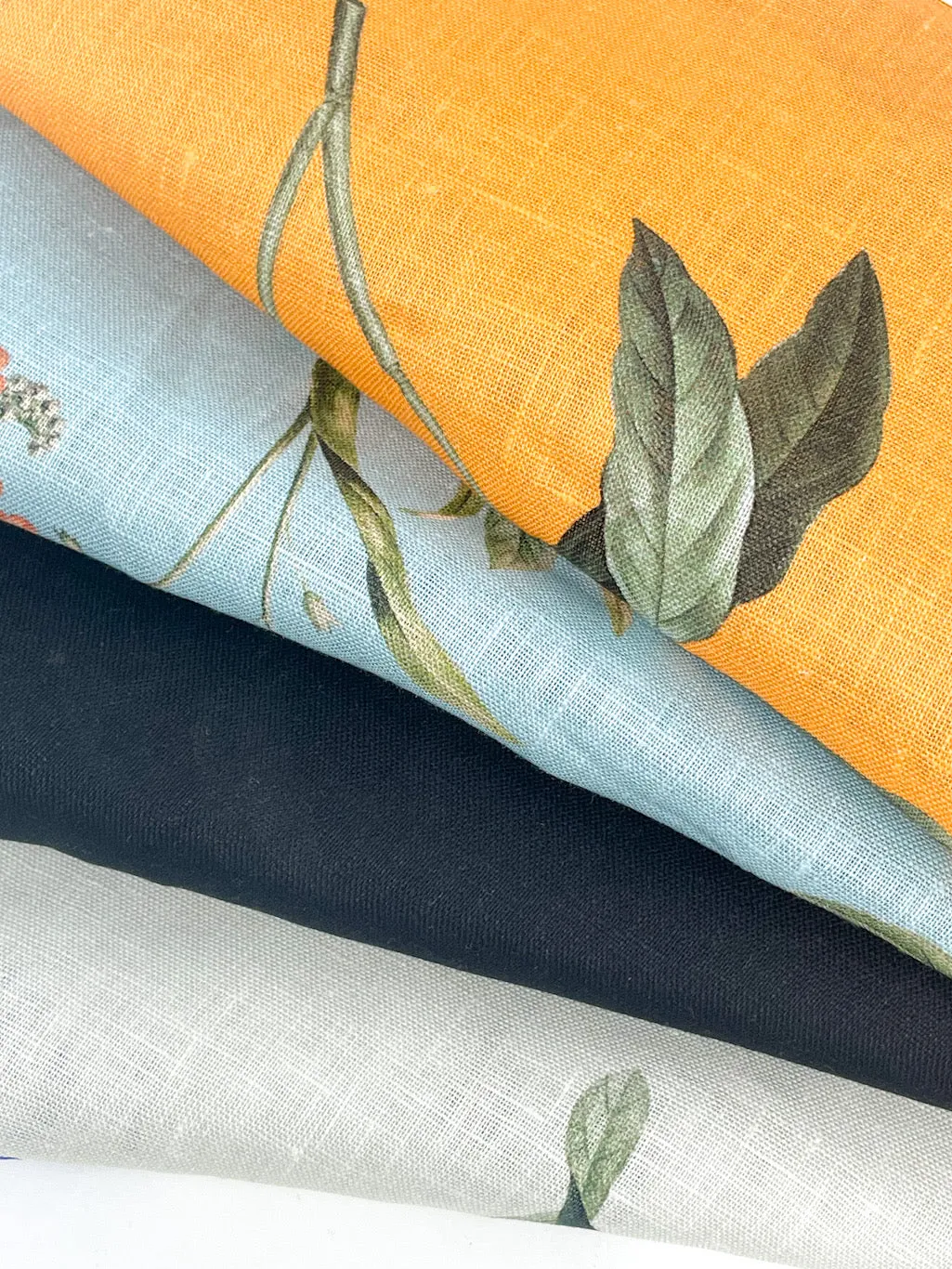 Plant Garden Handkerchief Light Weight 100% Linen Fabric By The Yard/CL1104