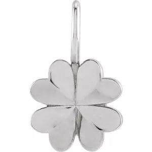 Platinum Four-Leaf Clover Charm/Pendant
