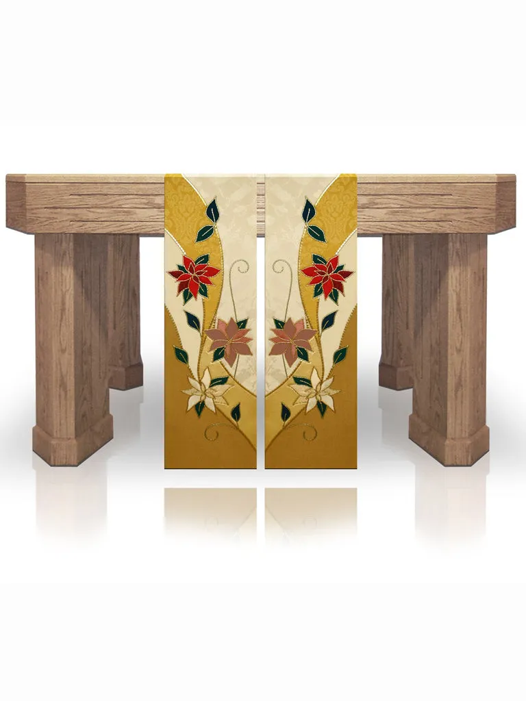 Poinsettia Christmas Altar Scarves
