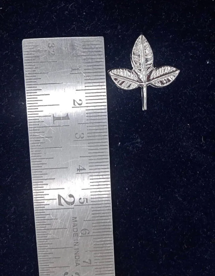 Pooja leaf in Silver,bilva leaf in silver,pure silver return gift,thulasi bilva leaf,tulasi,Thulasi leaf silver, Set of 10 -NIHIRA