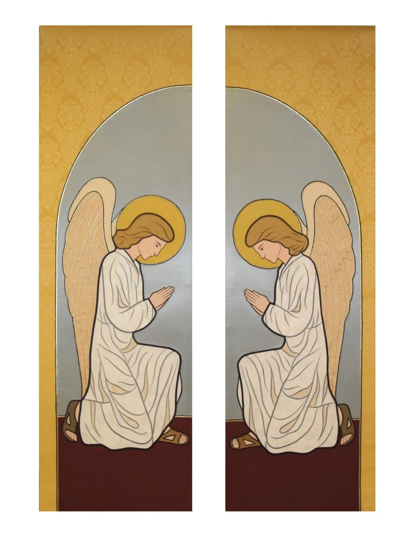 Praying Angel Altar Scarves in Gold (B)