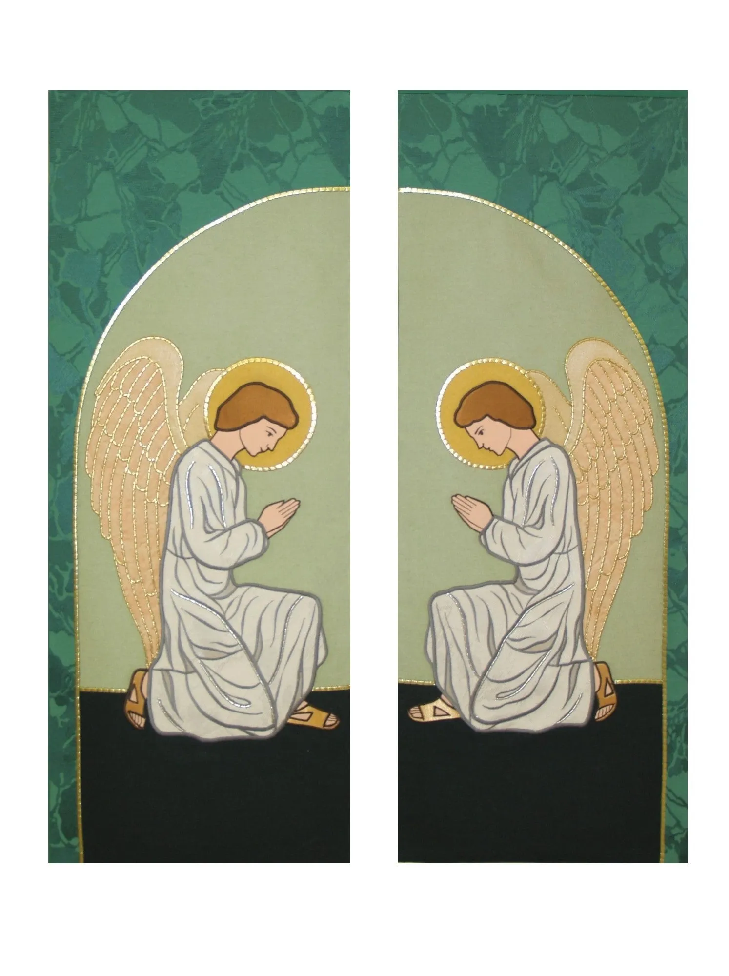 Praying Angel Altar Scarves in Green