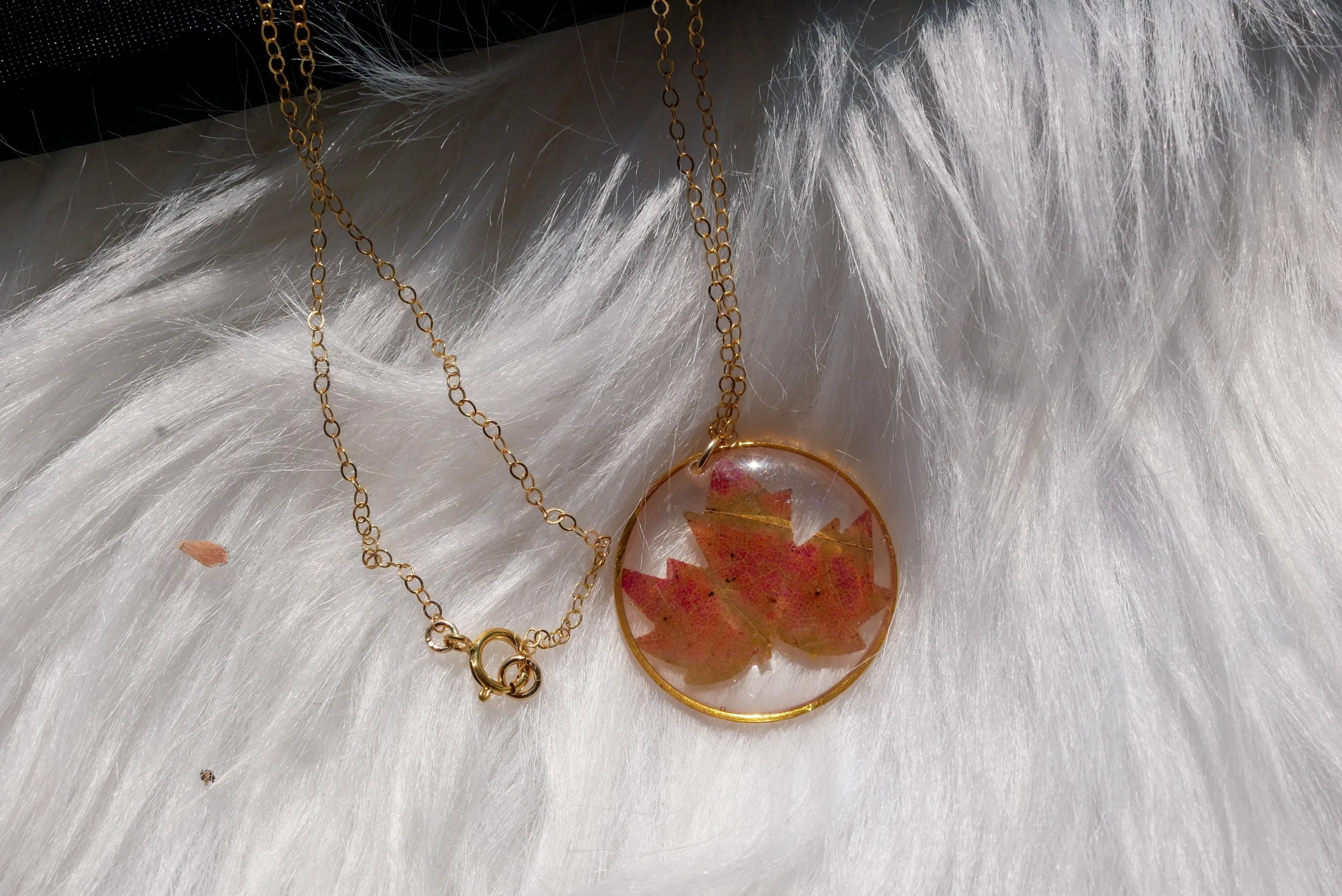 Pressed Maple Leaf Earrings – Real Maple Leaves on Gold-Fill or Sterling Silver Huggies
