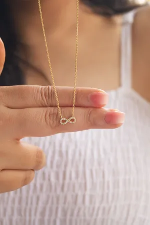 Pretty Tiny Infinity Gold Plated Sterling Silver Chain Necklace