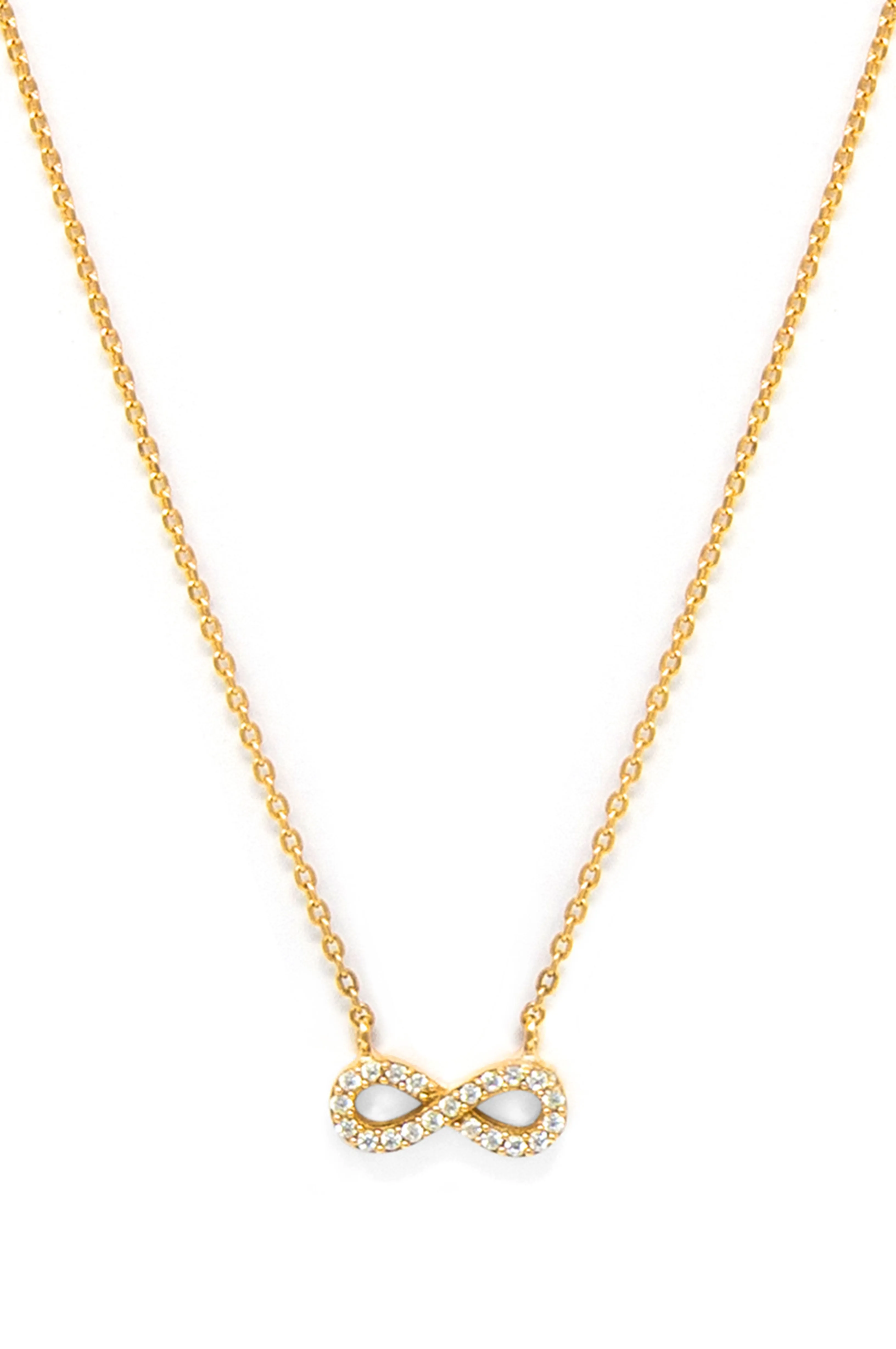 Pretty Tiny Infinity Rose Gold Plated Sterling Silver Chain Necklace