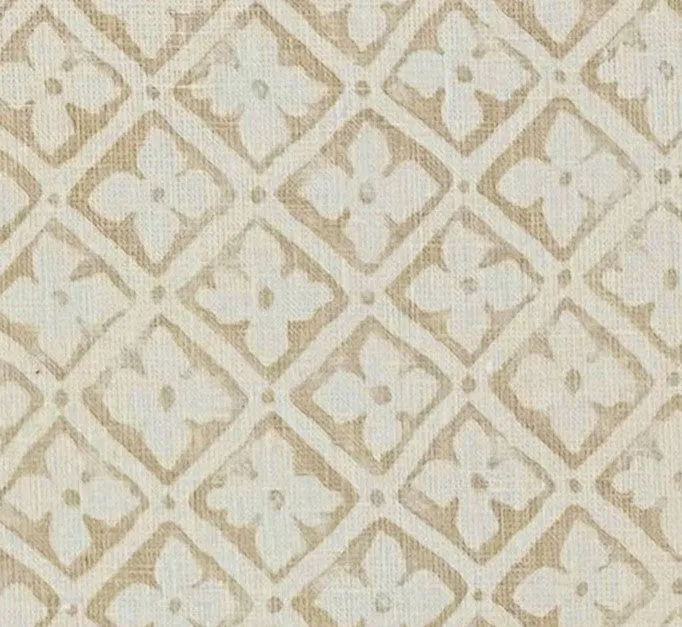 Quadrille Prints: Puccini - Custom Light Taupe on Light Ecru - Linen