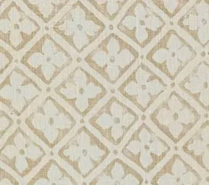 Quadrille Prints: Puccini - Custom Light Taupe on Light Ecru - Linen