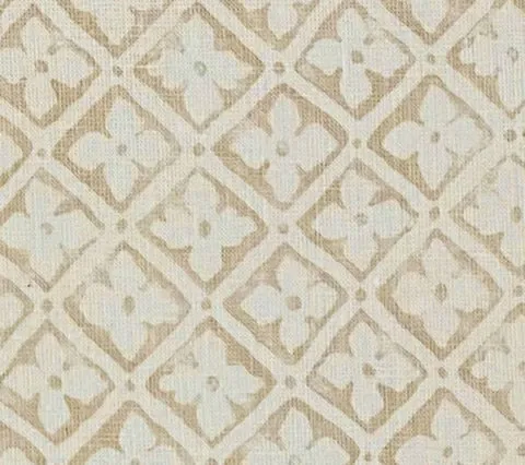 Quadrille Prints: Puccini - Custom Light Taupe on Light Ecru - Linen