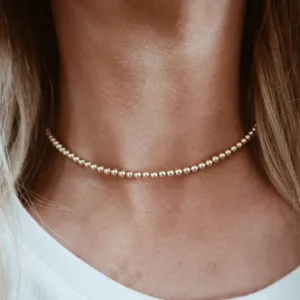 "Dolly" - 14kt Gold Filled Beaded Layering Necklace - 2.5mm, 3mm, 4mm, 5mm, 6mm