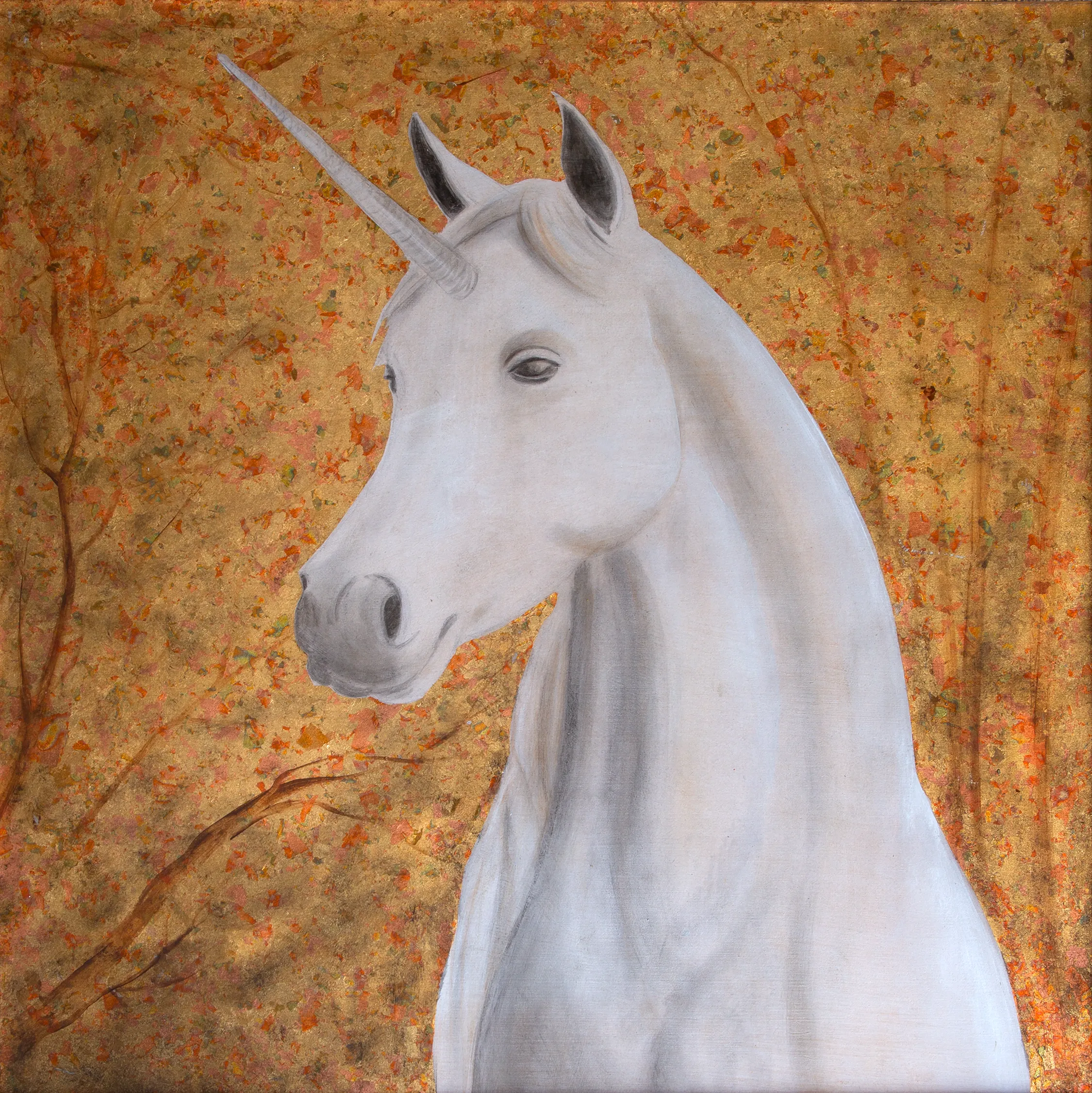 "Unicorn" Silk Modal Scarf 140 x 140 cm