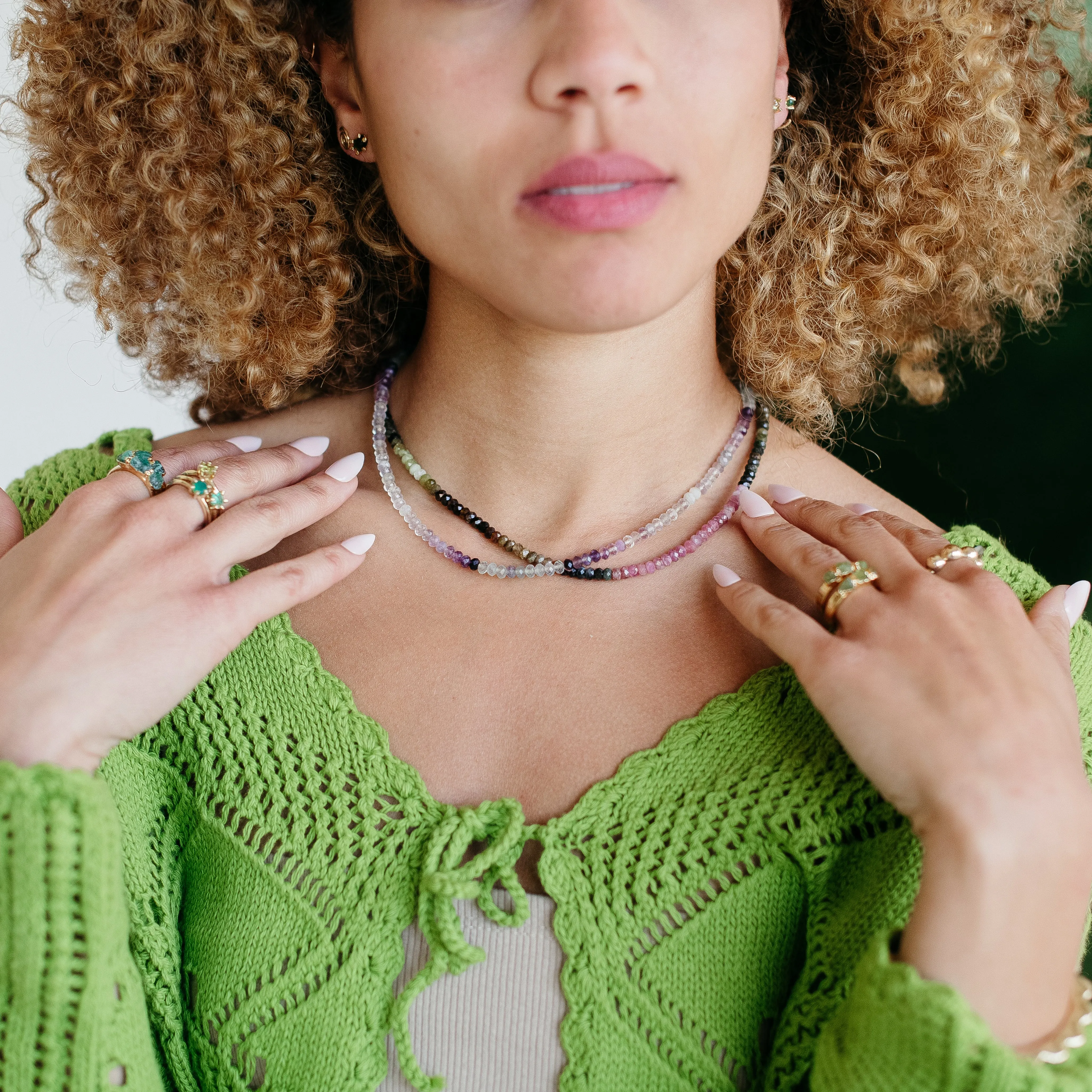 Rainbow Fluorite Beaded Necklace