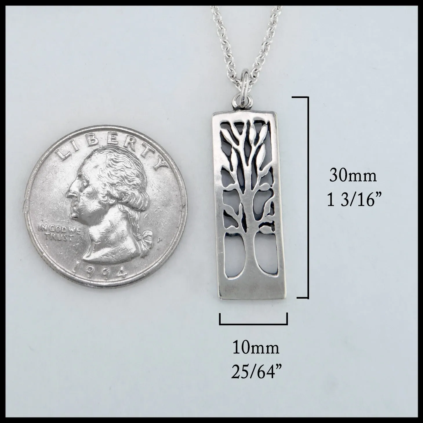 Rectangle Tree Pendant and Earring Set