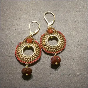 Red Jasper Rounds Earrings